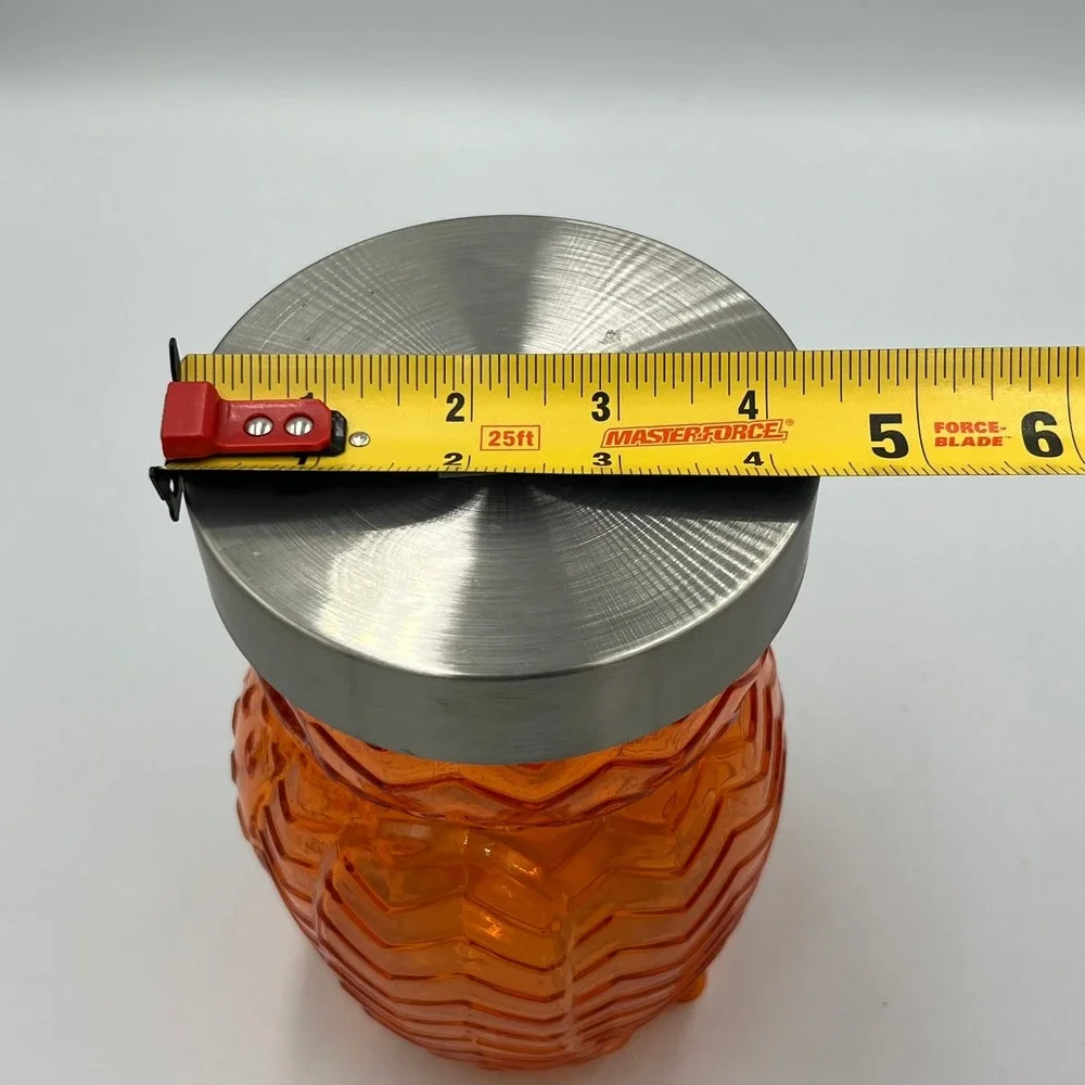 Circleware Owl Glass Canister Unisex OS Amber Orange Brand New 42oz Embossed